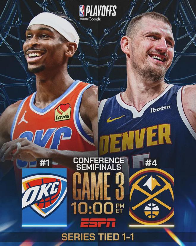 5月10日NBA季后赛西部半决赛G3：掘金主场复仇之战，小波特穆雷等表现几何